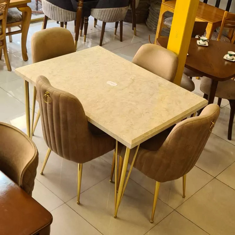 میز ناهار خوری 4نفره مدل پایه فلزی پسکرایه