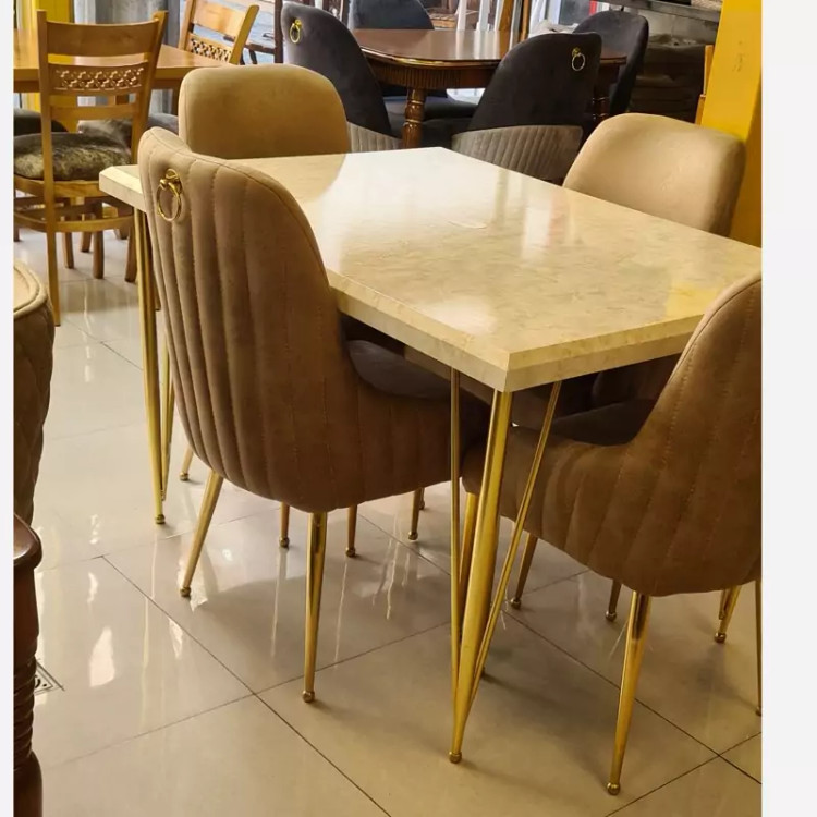 میز ناهار خوری 4نفره مدل پایه فلزی پسکرایه