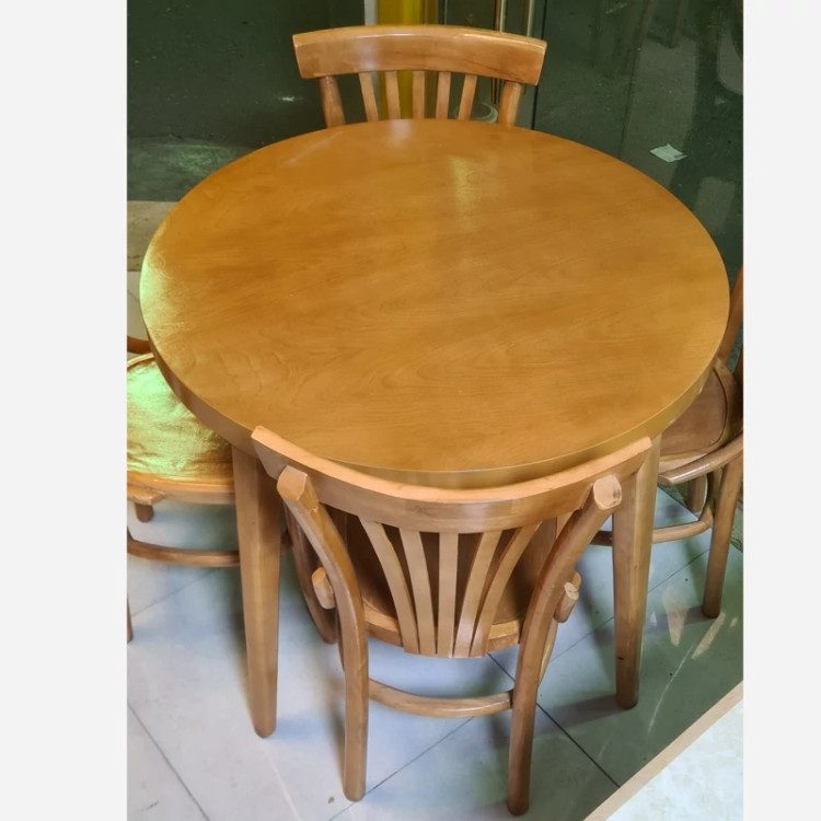 میز ناهار خوری 4نفره مدل لهستانی فندقی روشن پسکرایه