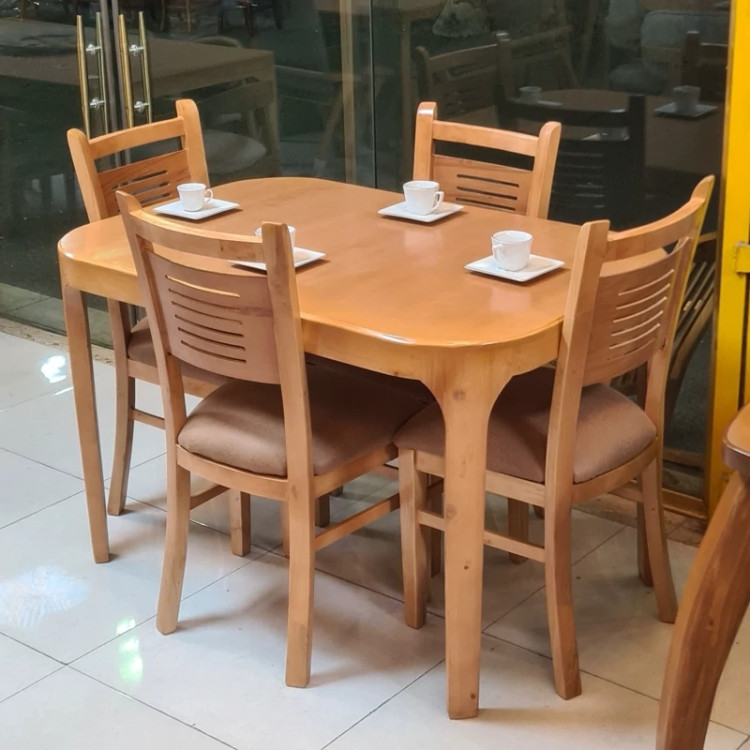 میز ناهار خوری 4نفره مدل آبشار فندقی روشن پسکرایه