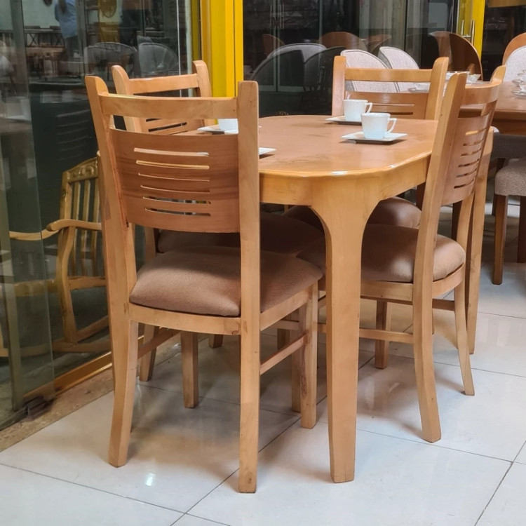 میز ناهار خوری 4نفره مدل آبشار فندقی روشن پسکرایه