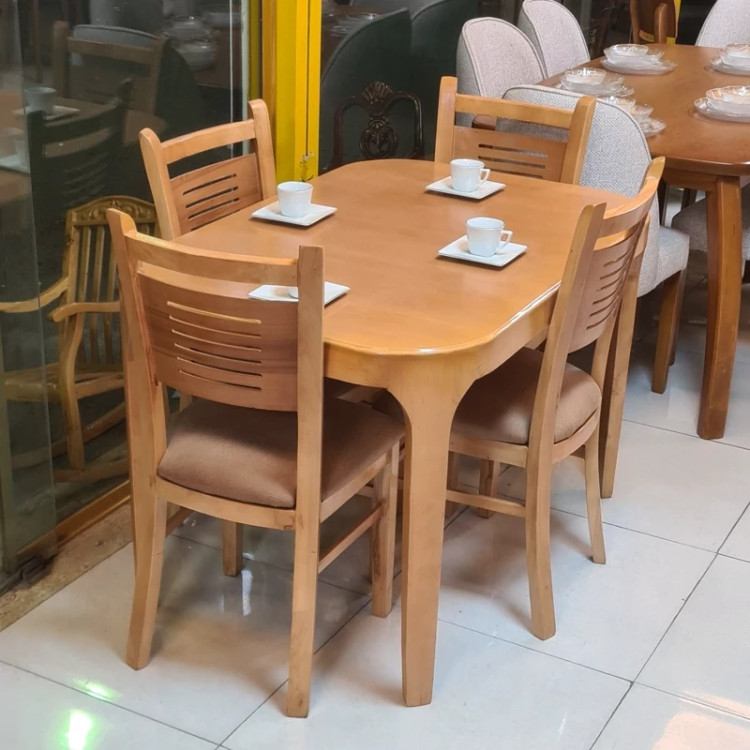 میز ناهار خوری 4نفره مدل آبشار فندقی روشن پسکرایه